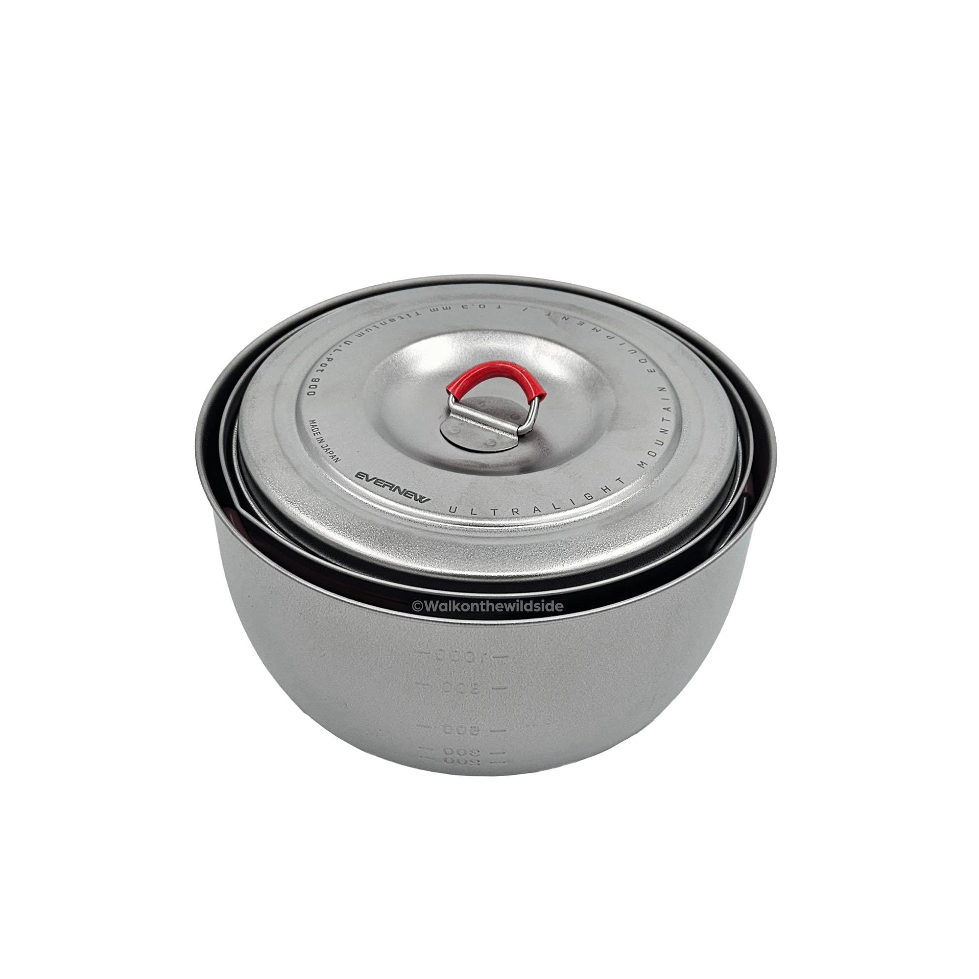 Soto Titanium Pot 1100 mit Evernew Ti UL Pot 0,9l darin